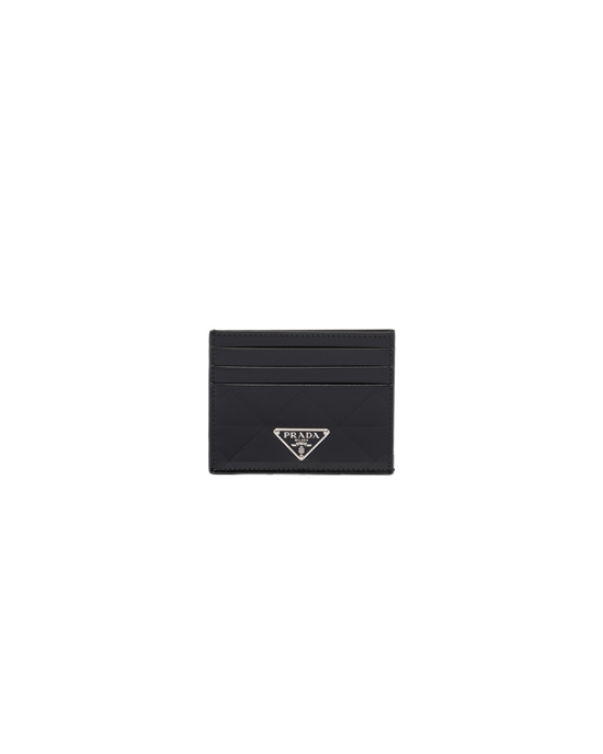 Prada Brushed Bőr Card Holder Fekete | RABJQL056
