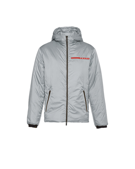 Prada Light Polyester Padded Jacket Aluminum | WUPHOD072