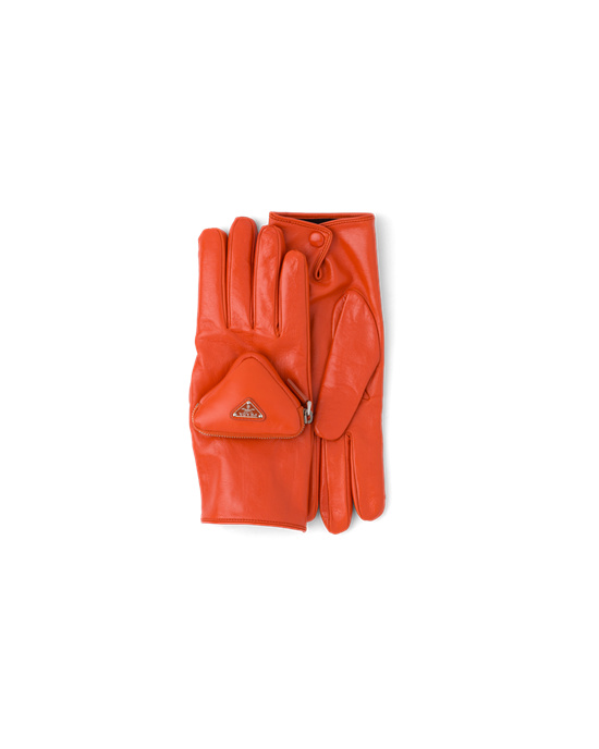 Prada Napa Bőr Gloves Narancssárga | ATPWJG426