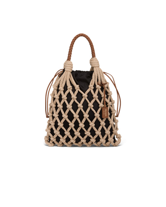 Prada Prada Fishnet Cord Mesh And Nylon Bag Cord / Cognac | DJKTPZ865
