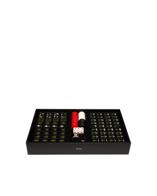 Prada Saffiano Bőr Mahjong Game Fekete | VMJSTY087