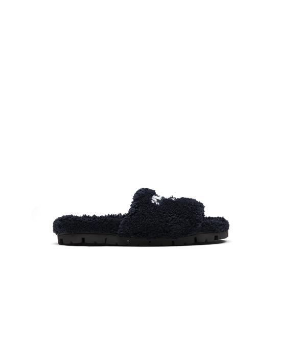 Prada Terry Cloth Slides Fekete Fehér | QXNKJV258