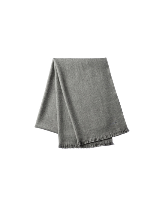 Prada Wool Twill Scarf Slate Gray | AIMLKB764